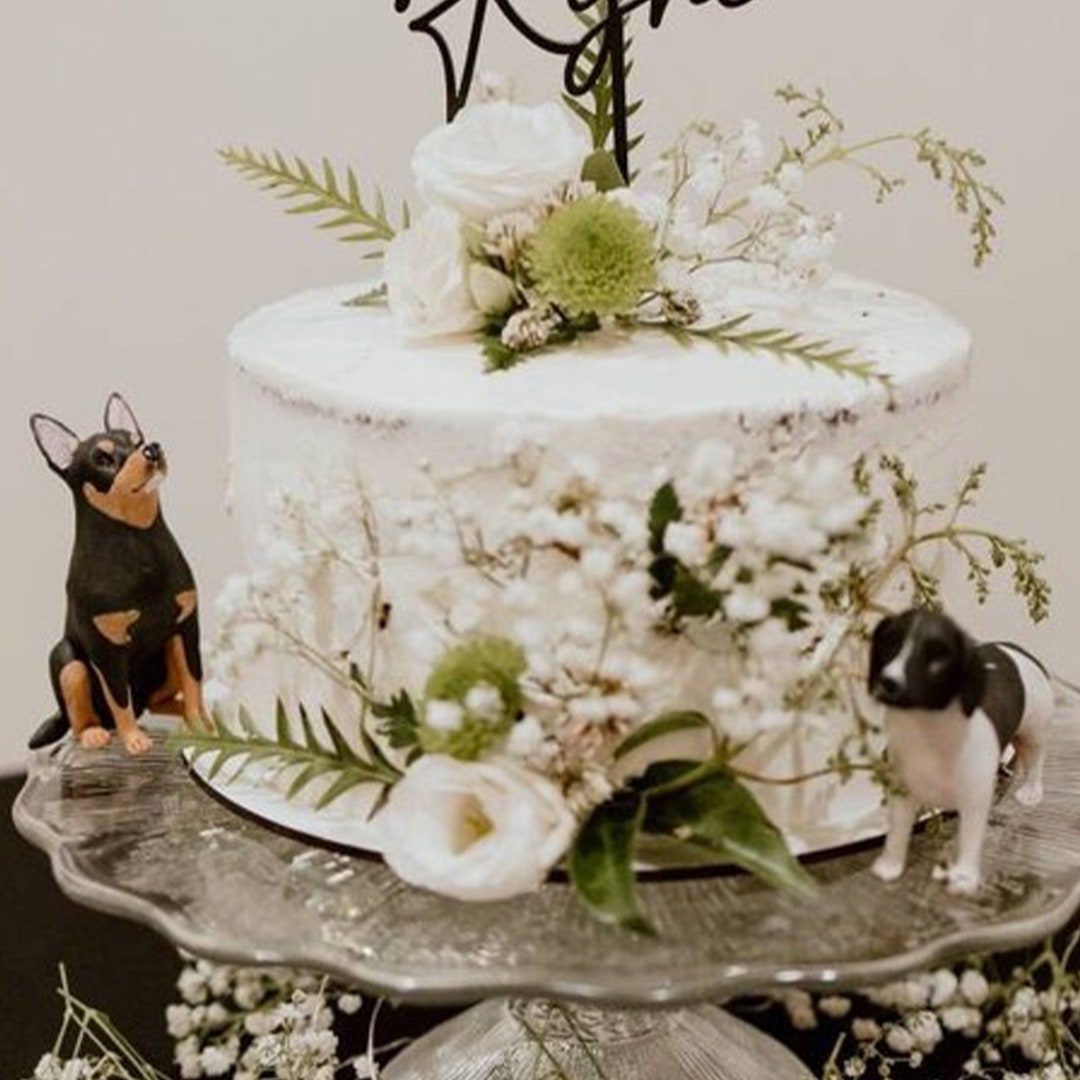 Personalized Pet Wedding Cake Topper: Custom Polymer Clay Dog &amp; Cat - Etsy