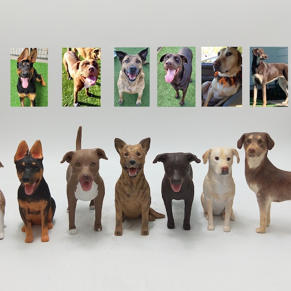 Niestandardowa figurka zwierzaka: ręcznie wykonana figurka psa z gliny polimerowej