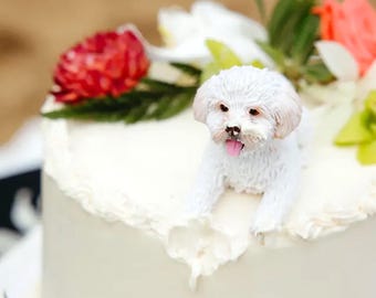 Customized Dog Wedding Cake Topper，Dog Birthday Cake Toppers, 3D Memorial Pet Statue,Unique Anniversary/Birthday Gift