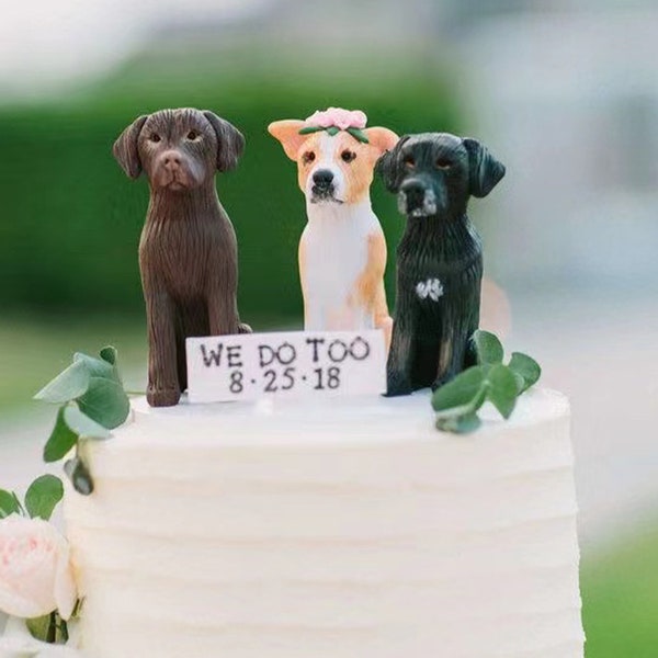 Personalized Custom Pet Dog Wedding Cake, Wedding Cake Topper, Custom Pet Dogs and Cats, Animal Cake, Dog Wedding Cake Topper