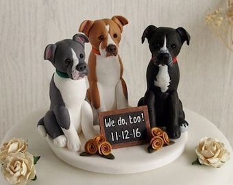 Personalized custom pet dog wedding cake, pet birthday cake, animal cake, wedding CakeTopper, dog wedding cake topper