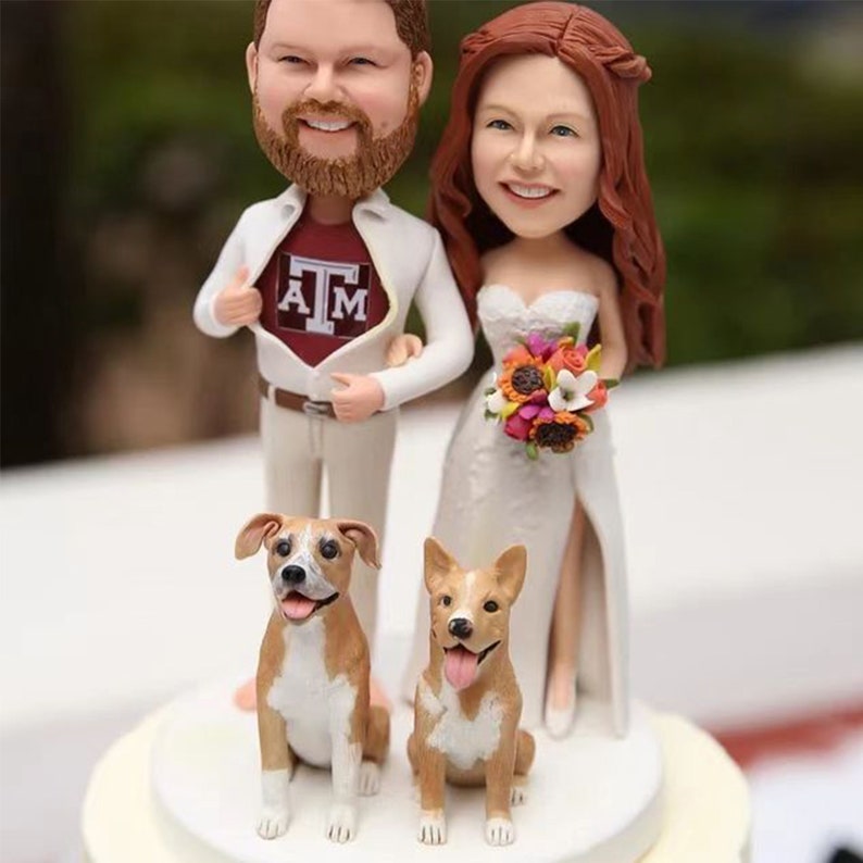 Custom Bobblehead Wedding Cake Topper Personalized Wedding Etsy