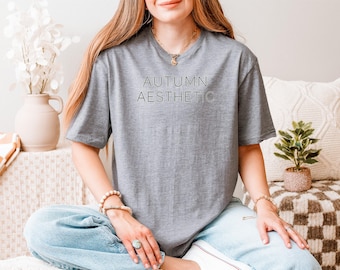 Autumn Aesthetic Shirt Minimalist Fall Fashion Cozy Seasonal design Tee