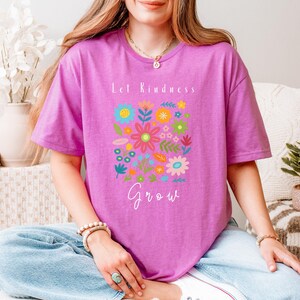 Let Kindness T-Shirt Be Cool Be Kind Retro Flower Shirt Aesthetic Floral Kindness Tee Inspiration shirt Be Cool shirt
