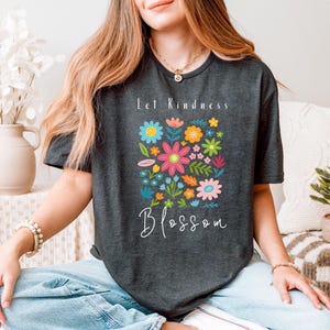 Let Kindness T-Shirt Aesthetic Floral Kindness Tee Be Cool Be Kind Retro Flower Shirt Be Cool shirt Inspiration shirt