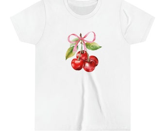 Cherry White Baby Tee