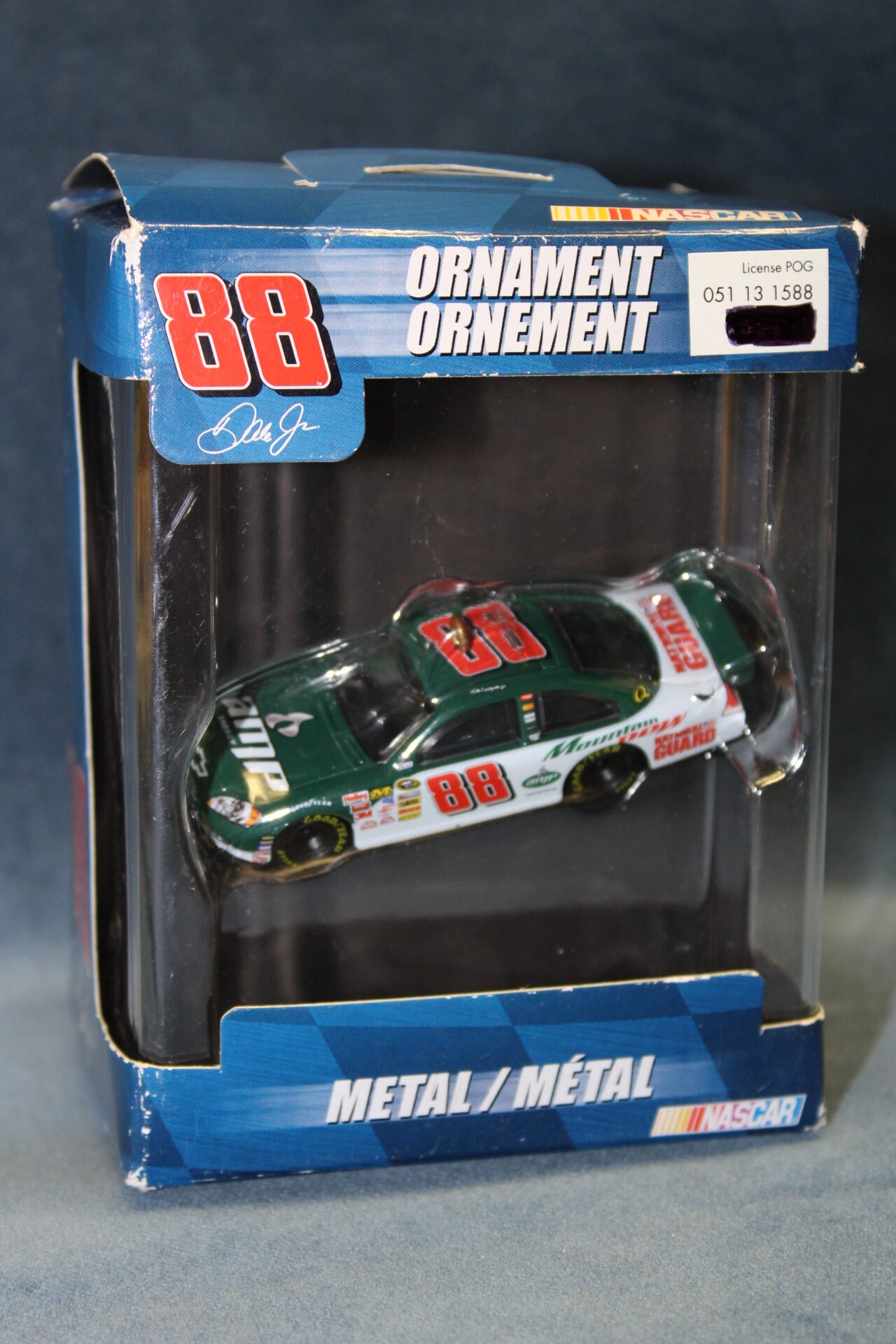 NASCAR Dale Earnhardt Jr. Ornament, Metal AMP #88 Stock Car