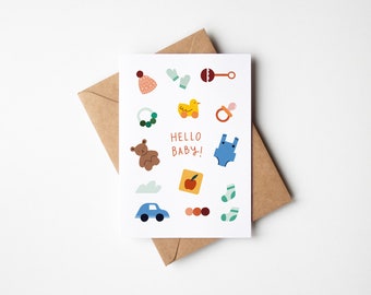 Illustrated New Baby Card | Unisex Newborn Welcome