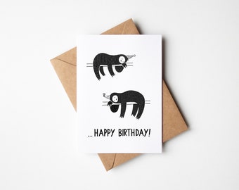 Sloth Birthday Card