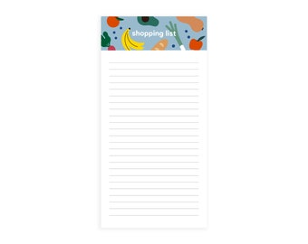Shopping List Notepad, Grocery Memo Pad, Food Planner, Checklist