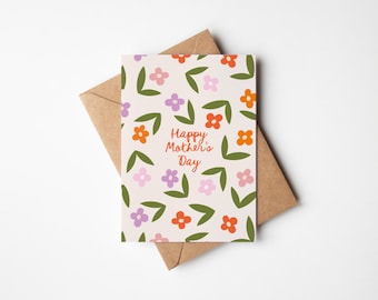 Mors dag glada blommiga kortmönster