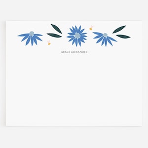 Daisy Notecards, Floral Flat Notecards, Personalized Stationery, Custom Thank You Notes, Stationery Sets