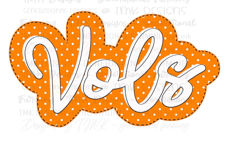 Vols Embroidered Look With Digital Stitches for Dtf or Sublimation ...