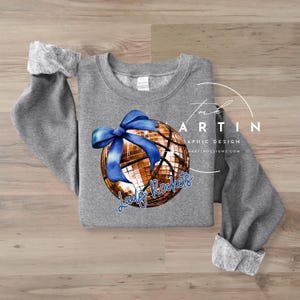 DISCO bow sport ball custom order basketball Wildcats png digital design coquette bow DTF print sublimation instant download spirit tee cute