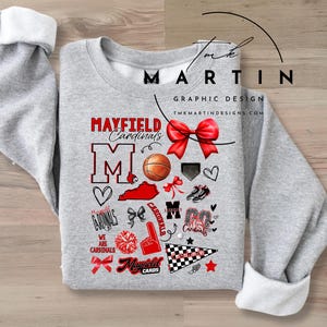 Mayfield Cardinals allt. Alla mina digitala designer kan anpassas efter skolnamn, färg, sport - Den här designen är digital nedladdning.