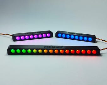 Sim Racing Apex Progress Bar & Sim Brows Triple Kit - 8mm Large LEDs - High-Quality SimHub Telemetry - RPM TC ABS Flag Indicator