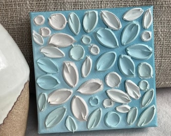 Impasto Floral Painting: 6x6 Texture Flower Art