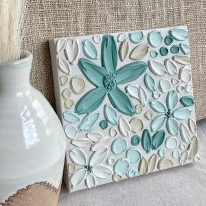 Impasto Floral Painting: Textured Acrylic Flower Art, 6x6