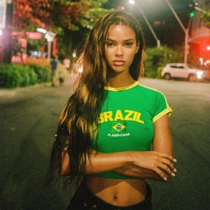 Brazil Crop Top  Brazillian Flag Baby Tee – Vanity Island Magazine