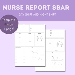 Nurse Report, SBAR, Nurse Brain, Digital Printable Template for New Grads, Nursing Students