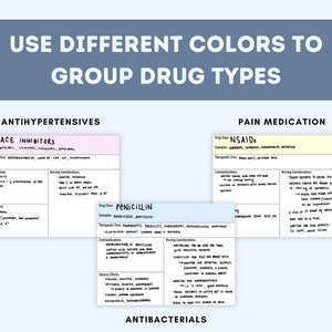 Blank Colored Pharm Flashcard Study Template, Nursing Student ...