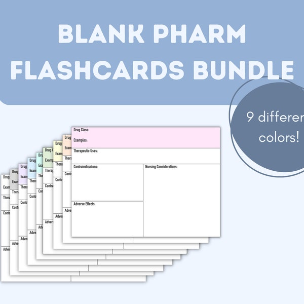 Drug Card Template Etsy