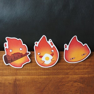 Cute Fire Demon Sticker Inspired By Calcifer Howls Moving Castle! Studio-Ghibli Inspired Flame Sticker | Kawaii Sticker | Anime Art