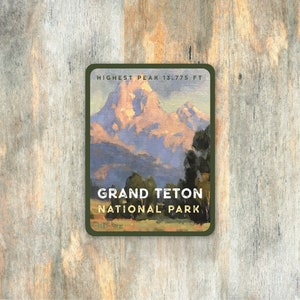 Grand Teton Nationalpark Aufkleber | Matte Vinyl Reise Sticker Set | Berg Aufkleber, Touristenaufkleber, Wyoming Aufkleber, Nationalpark Geschenk