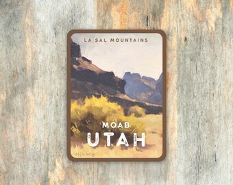 Naklejka Moab Utah | Zestaw naklejek podróżnych | Naklejka stanowa | Pamiątka z Utah, Park Narodowy Arches, Naklejka Moab, Naklejka Arch, Canyonlands, Kalkomania