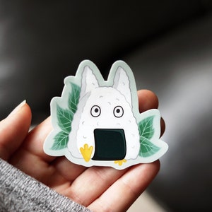 Totoro Onigiri Sticker | Studio Ghibli Inspired Sticker | My Neighbor Totoro | Waterproof Matte Vinyl Sticker | Kawaii Sushi Sticker