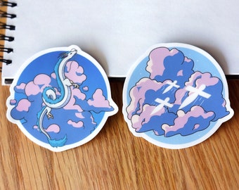 Spirited Away Inspired Haku Dragon & Shikigami Sticker Set | Studio Ghibli Inspired | Anime Sky Art, Yubaba, Chihiro, Soot Sprite, No Face
