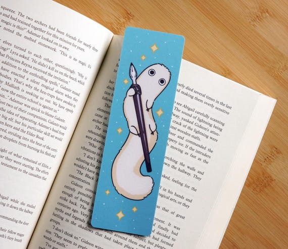 Magical Brushbuddy Pen Bookmark | 2.25 x 7 inches | Laminated in Matte Vinyl, Handmade, Original Artwork | Fantasy Anime & Manga Reader