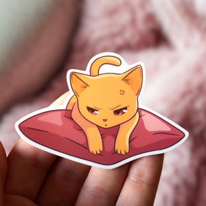 Cute Kyo Cat Sticker *Inspired by* Fruits Basket Anime | Year of the Cat, Kyo Sohma, Anime Sticker, Nostalgic 90&#39;s Art | Waterproof Viny