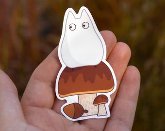 Cute Totoro Fall Mushroom Vinyl Sticker | Cute Stickers | Waterproof | Studio Ghibli