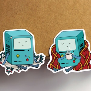 Cute BMO Stickers! Strawberry Patch, Cozy Tea, Skiing BMO | Adventure Time Stickers | Cute Stickers | Kawaii Stickers | Waterproof Vinyl