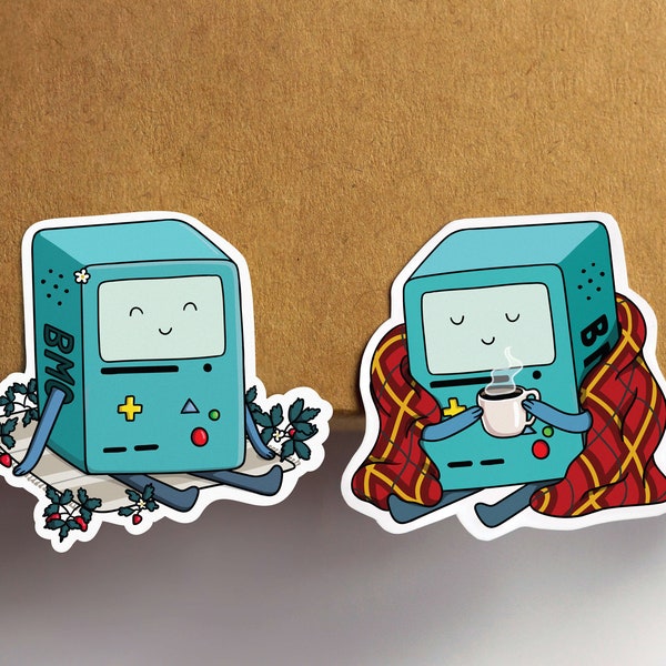 Cute BMO Stickers! Strawberry Patch, Cozy Tea, Skiing BMO | Adventure Time Stickers | Cute Stickers | Kawaii Stickers | Waterproof Vinyl