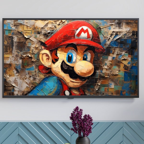 Samsung Frame TV Art, Mario Abstract art, Instant Download, Art for Frame TV