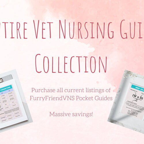 Entire Vet Nursing Pocket Guide Collection Etsy