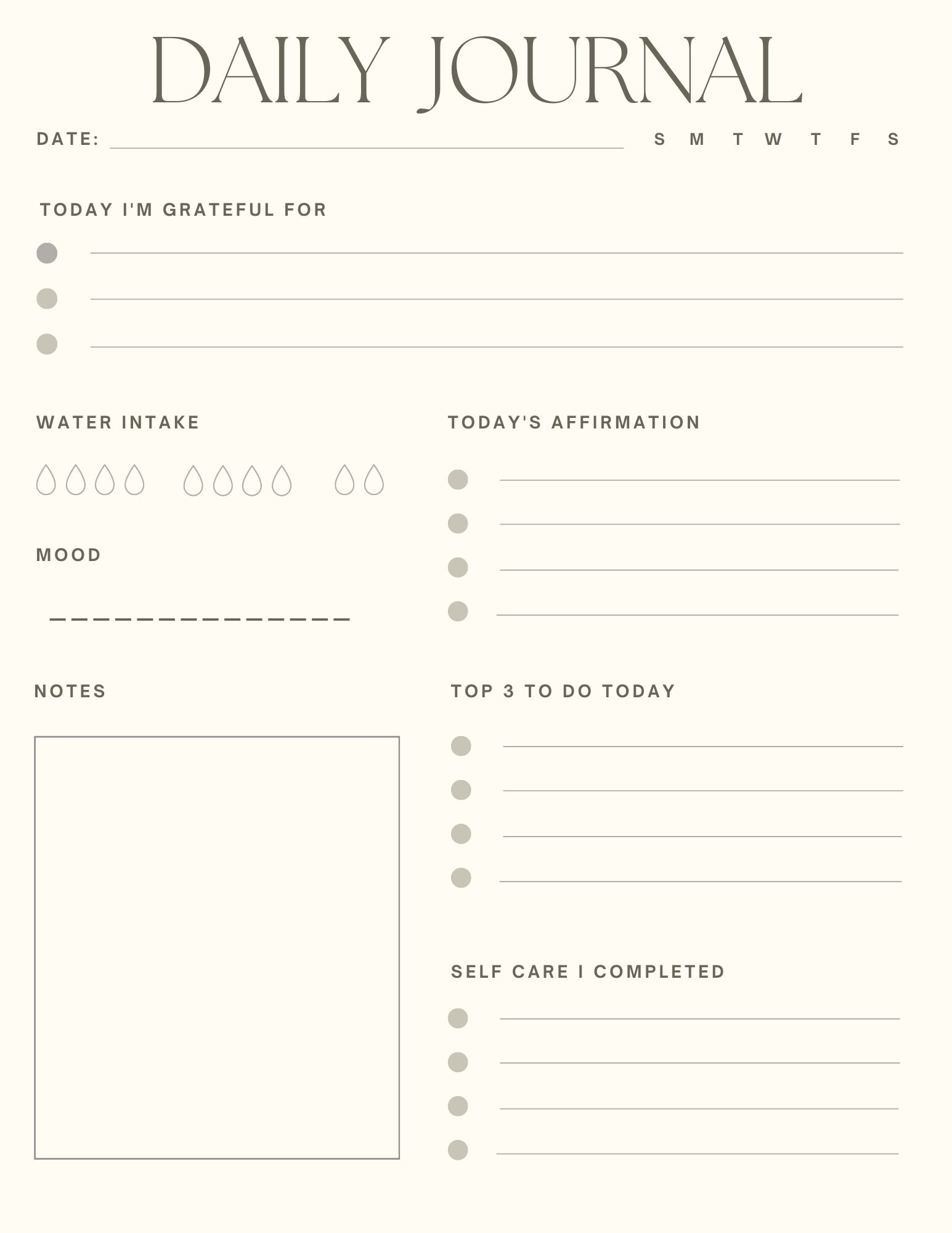Self Love daily Journal