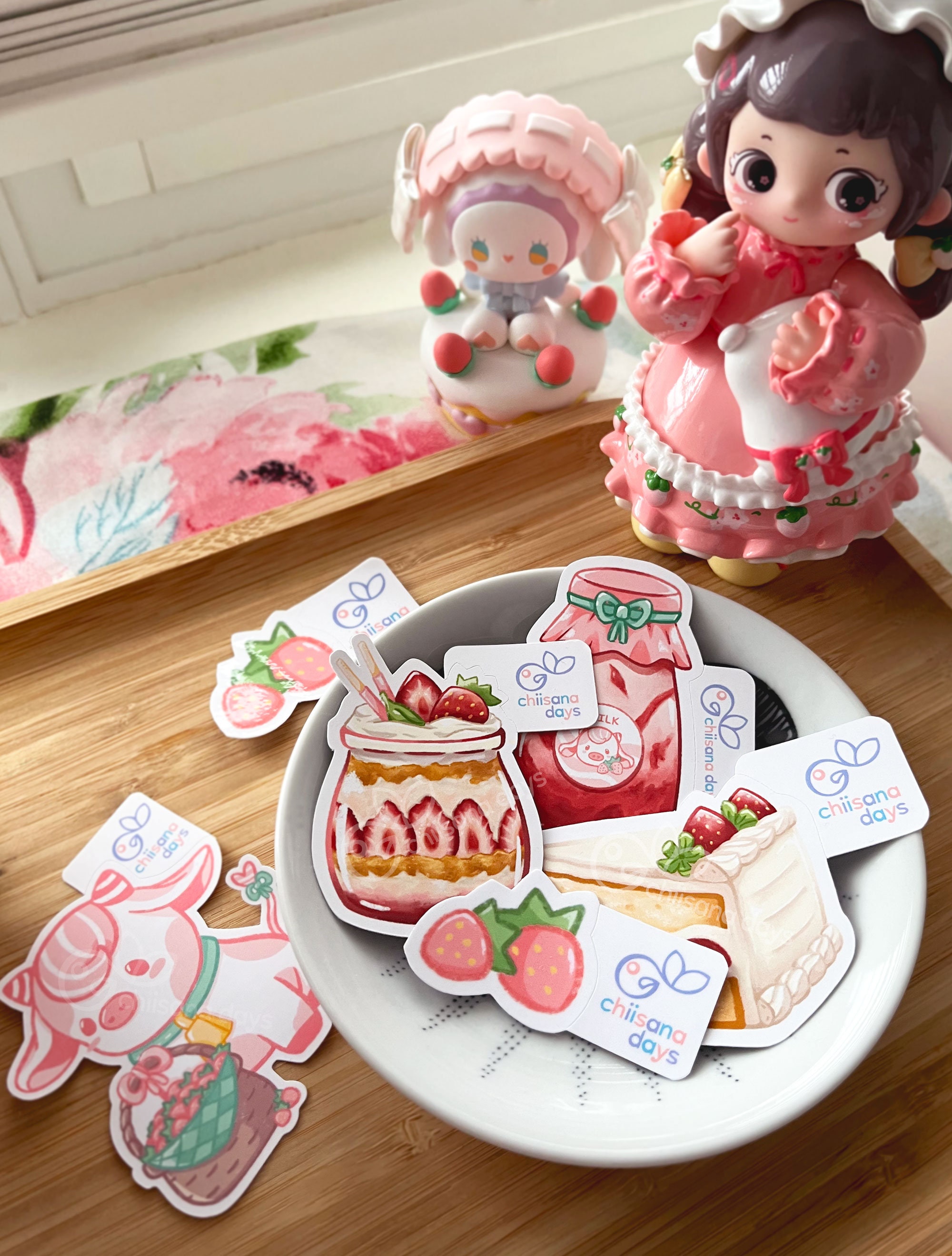 Strawberry Cake Dessert Vinyl Sticker | Delicious Foodie Stickers - Etsy