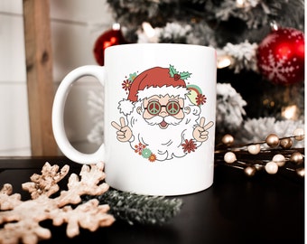 Groovy Santa Christmas Mok, Retro Kerst Koffie Mok, Vakantie Kerst Mok