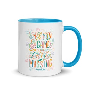Missing Piece Jigsaw Puzzle Themed Mug with Color Inside