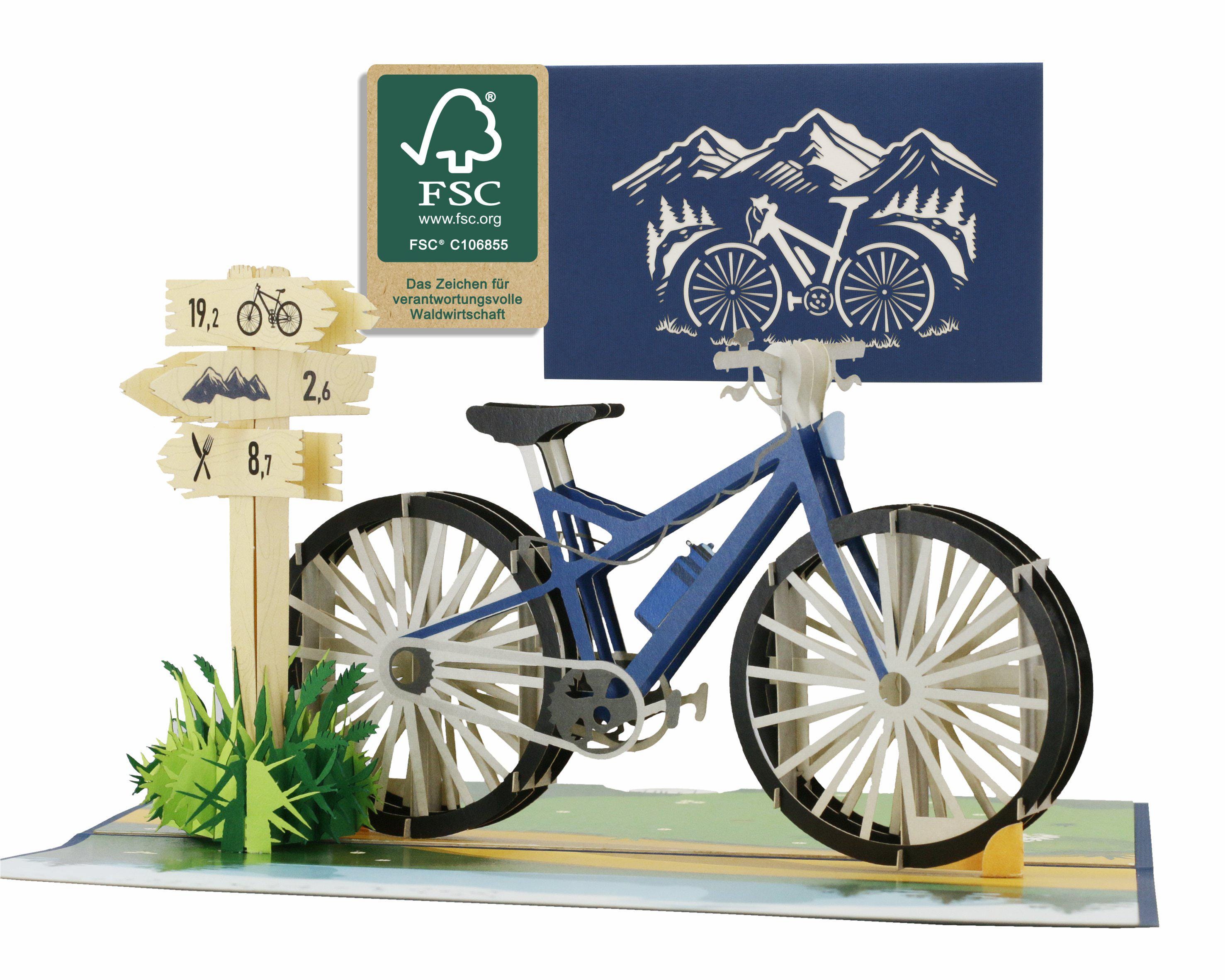 Biglietto Di Auguri 3D Pop-up Con Bicicletta - Per Laurea O Compleanno - Con Busta