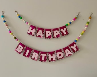 Felt Ball Garland | Birthday Garland | Happy Birthday Garland | Party Garland | Party Decor | Happy Birthday Banner