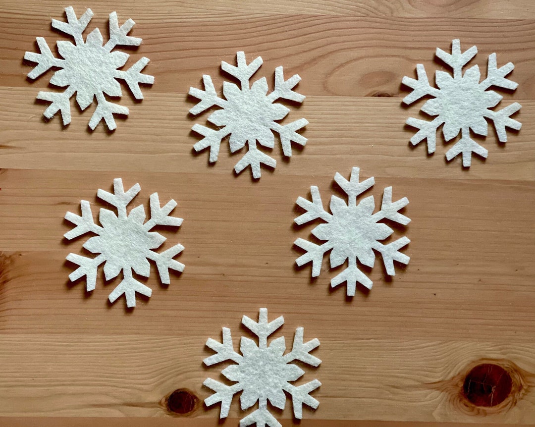 Handmade Felt Pillar Snowflakes – Die Cut Shapes For Christmas Decor
