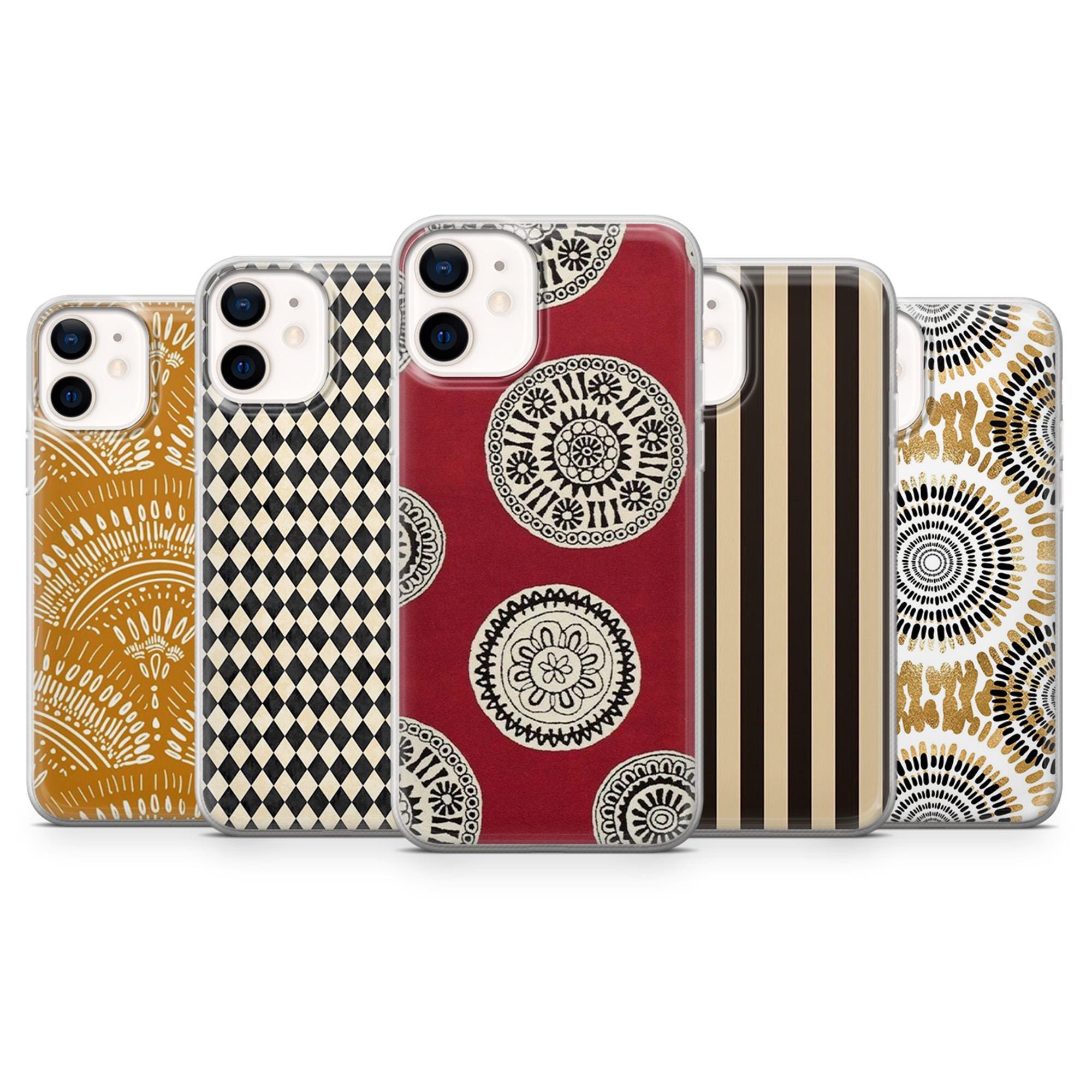 マンダラ スマホケース レッドストライプ アーガイルカバー iPhone