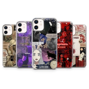 Capricorn Phone Case Horoscope Zodiac Cover fit for iPhone 14 Pro, 13, 12, 11, XR, 8+, 7 & Samsung S21, A50, A51 A53, Huawei P20, P30 Lite