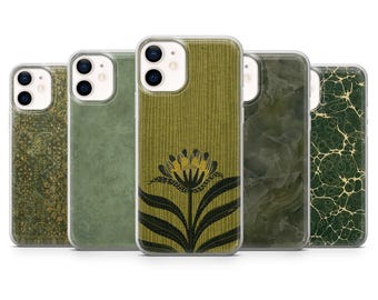 Funda de teléfono con diseño de salvia verde para iPhone 17Pro, 16, 15, 14, 13, 12, Samsung S25, S24, S23Fe, S22, A16, A26, A56, Pixel 10, 9Pro