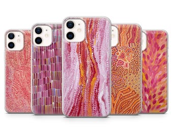 Funda para teléfono con estampado rosa y diseño de salpicaduras, funda artística linda para iPhone 17 Pro, 16, 15, 14, 13, 12, Samsung S25, S24, S23 Fe, S22, A16, A26, A56, Pixel 10, 9