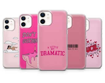 Girly Pink Phone Case Quote Feminism Cover fit for iPhone 15 Pro Max, 14 Plus, 13, 12, 11, XR, XS & Samsung S24, S23, A54, A25, Pixel 8, 7